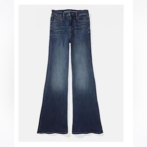 Next Level Super High-Waisted American Eagle Blue Flared Women's Jeans